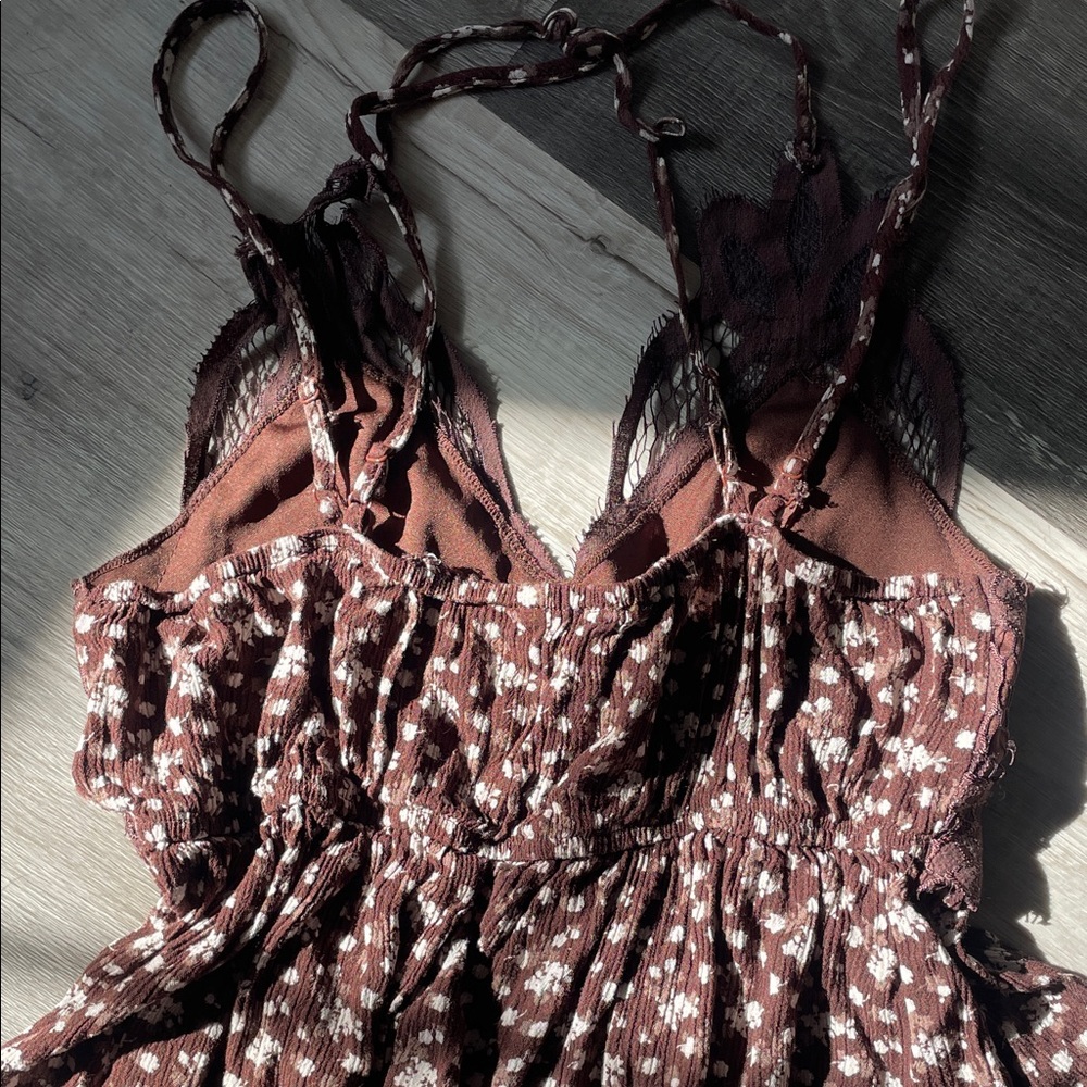 Trixxi Brown Lace Floral Dress - Picture 6 of 6